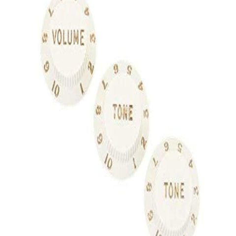 Fender 0056254049 Stratocaster Parchment Knobs - Volume, Tone, Tone (Set of 3)
