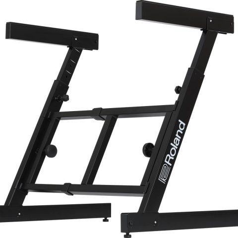 Roland KS-11Z Keyboard Stand | Heavy-Duty Z-Stand with Wide Adjustment Range for 88-Note Stage Pianos & Other Keyboards | Foldable Padded Support Arms | Easy Transport & Storage
