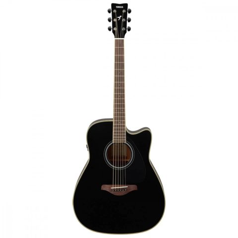 Yamaha FGC-TA BL FGC-TA Dreadnought Cutaway Transacoustic Guitar w/ Chorus and Reverb, Black
