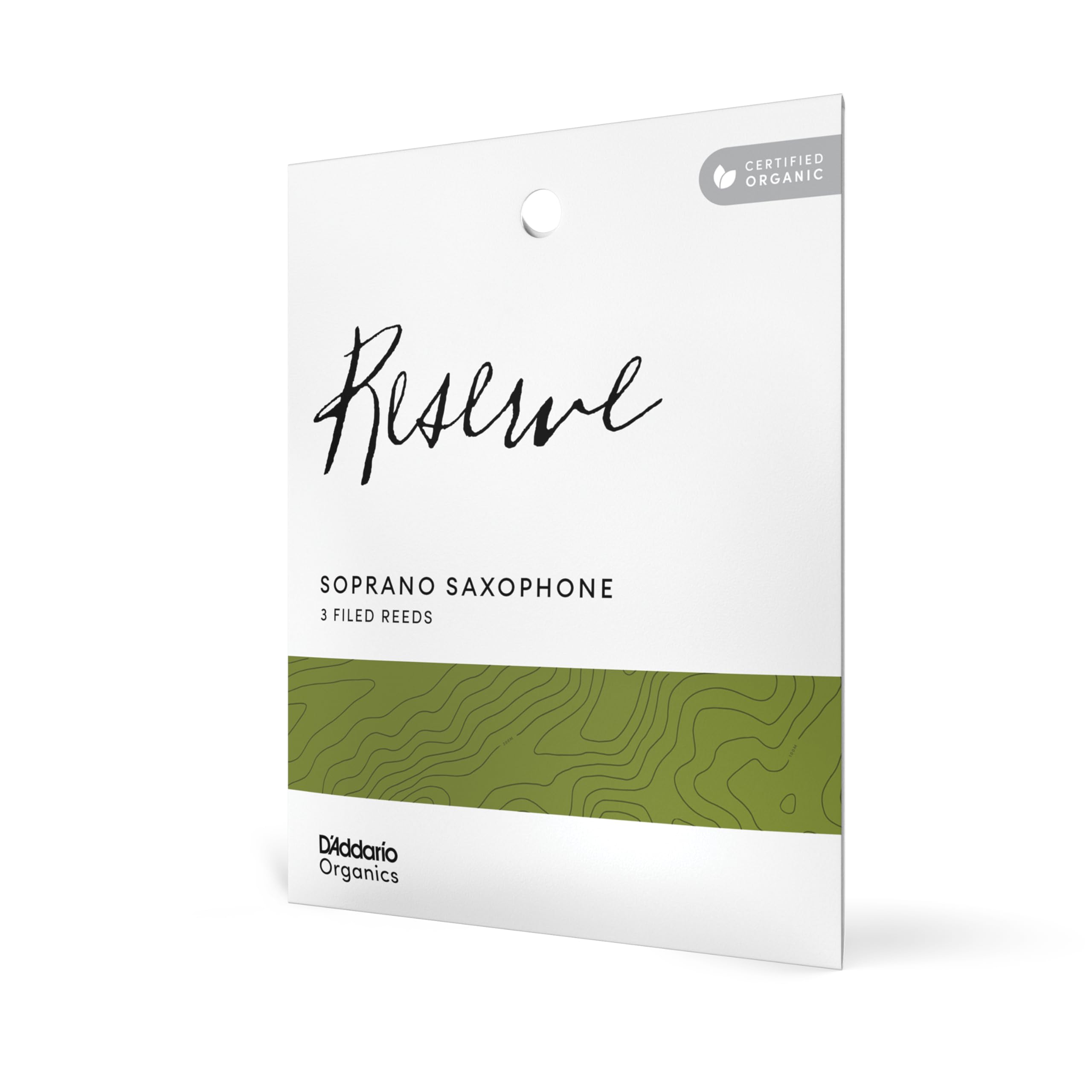 D'Addario ODIR0330 Organic Reserve Soprano Saxophone Reeds - Sax Reeds - Individually Sealed - 3.0 Strength, 3 Pack