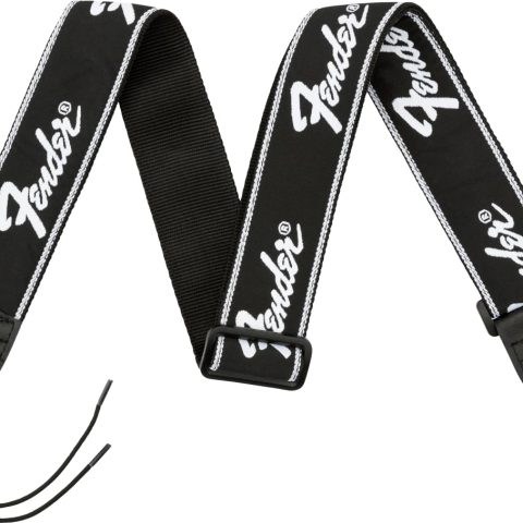 Fender 0990671000 Running Logo Guitar Strap, 2in, Black