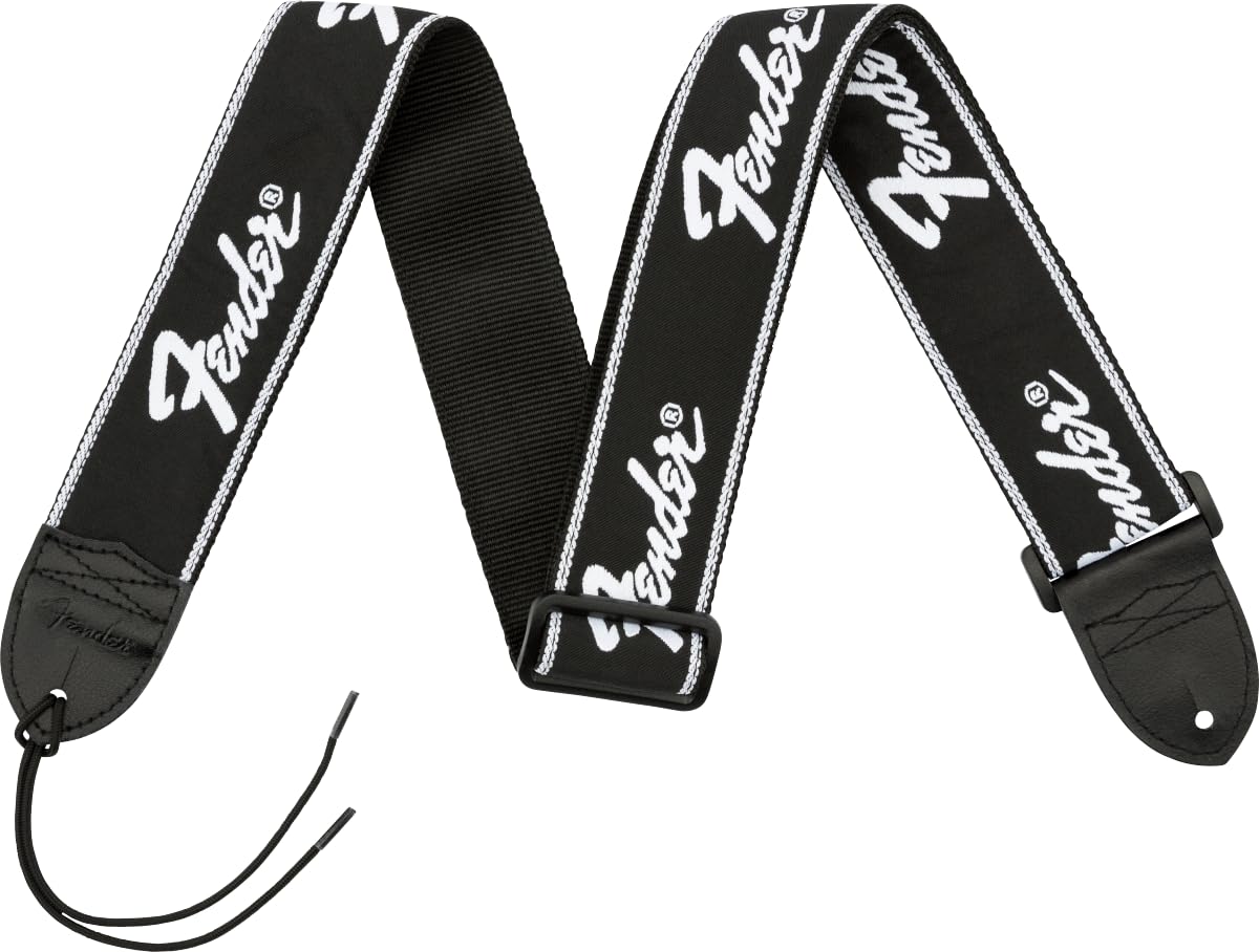 Fender 0990671000 Running Logo Guitar Strap, 2in, Black