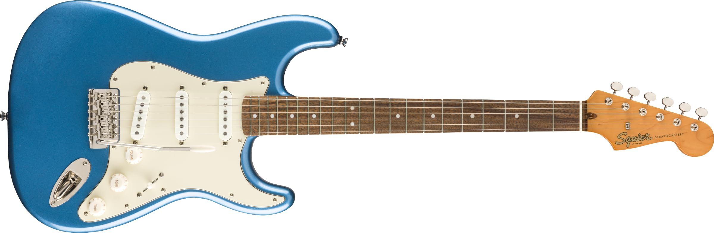 Fender 0374010502 Squier Classic Vibe 60s Stratocaster Electric Guitar, with 2-Year Warranty, Lake Placid Blue, Laurel Fingerboard