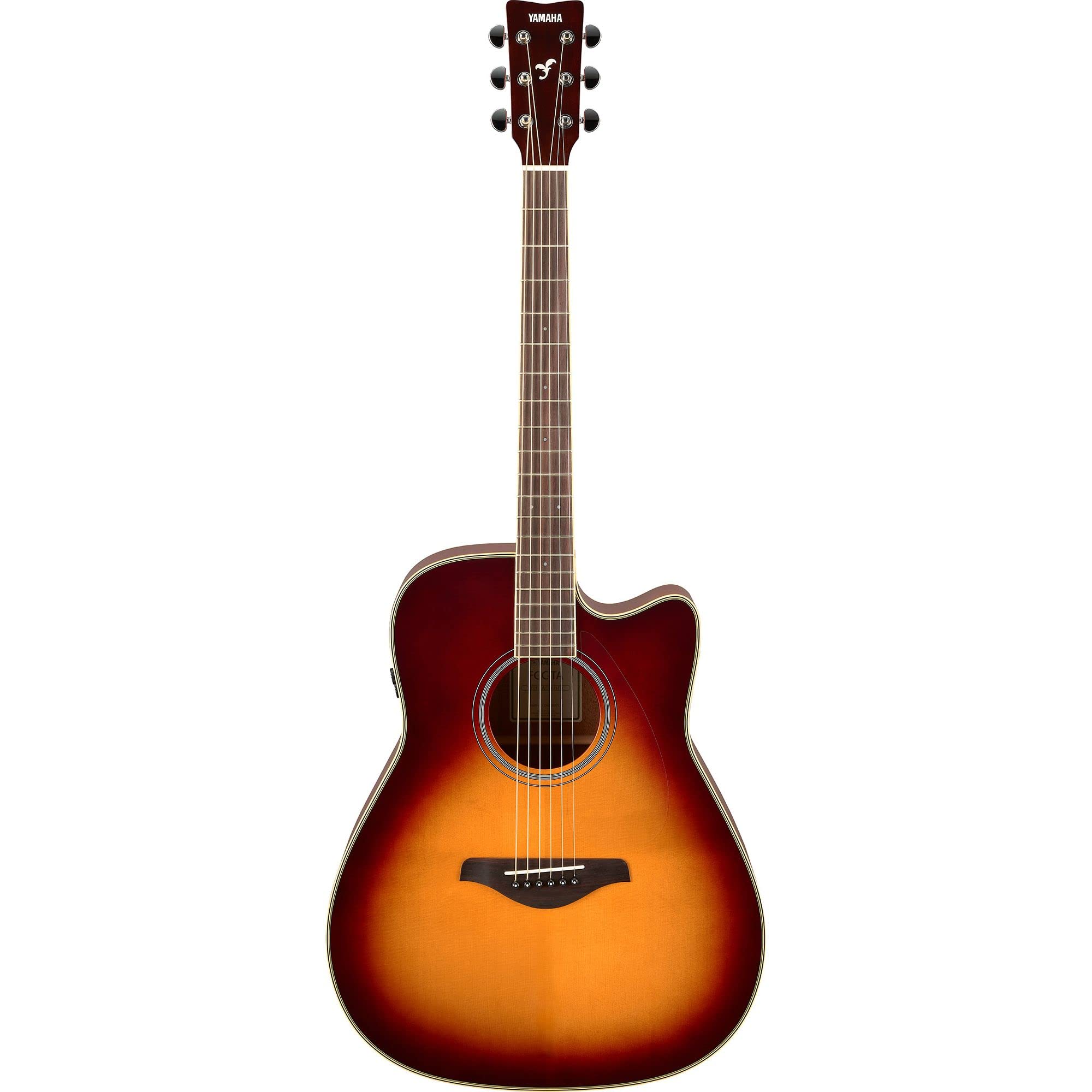 Yamaha FGC-TA BS FGC-TA Dreadnought Cutaway Transacoustic Guitar w/ Chorus and Reverb, Brown Sunburst