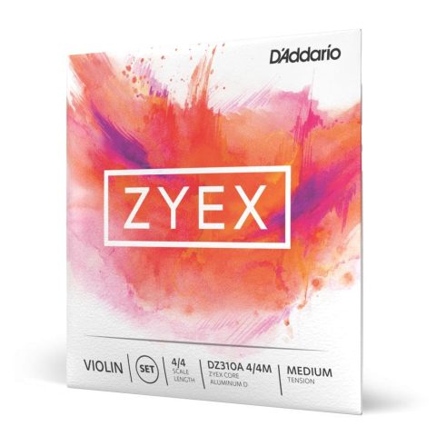 D'Addario DZ310A 4/4M Zyex Violin String Set with Aluminum D, 4/4 Scale, Medium Tension