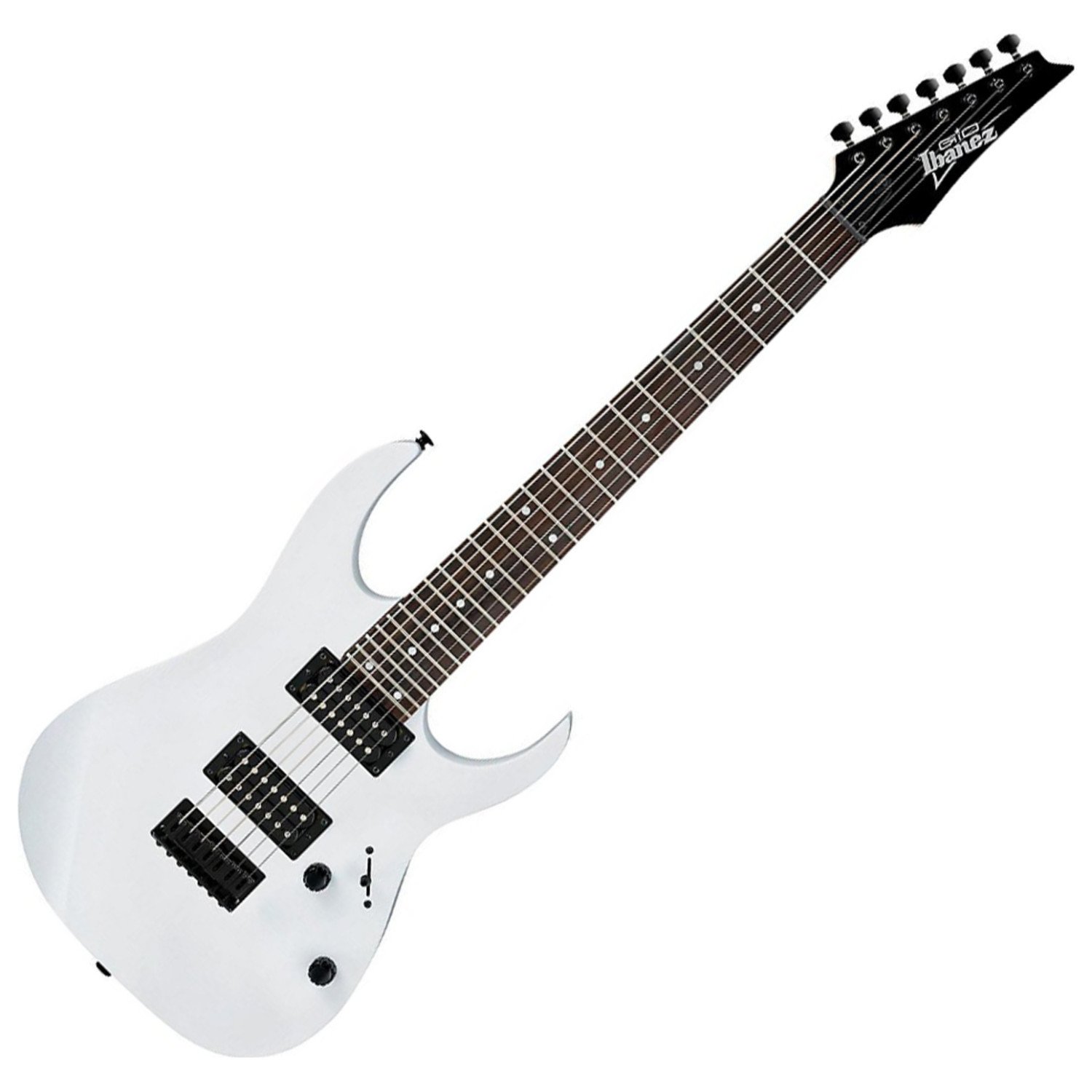 Ibanez GRG7221WH GRG 7-String Solid-Body Electric Guitar, Right, White, Full