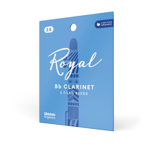D'Addario RCB0325 Royal Organic Bb Clarinet Reeds Strength 2.5, 3-Pack