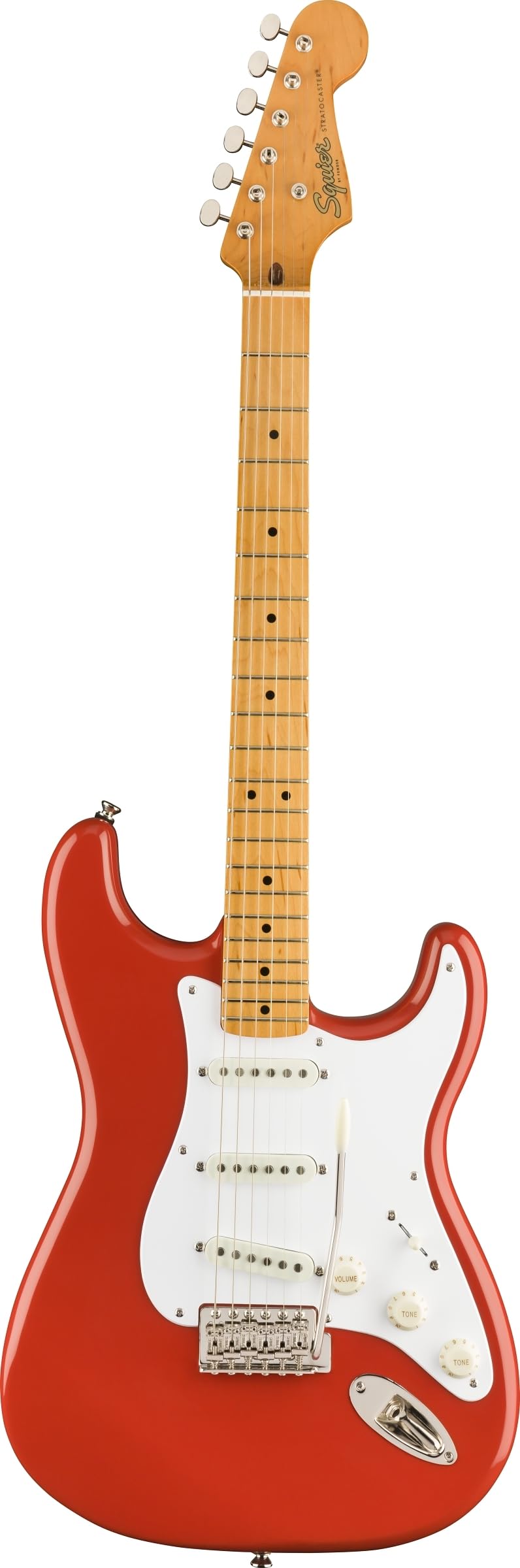 Fender 0374005540 Squier Classic Vibe 50s Stratocaster Electric Guitar, with 2-Year Warranty, Fiesta Red, Maple Fingerboard