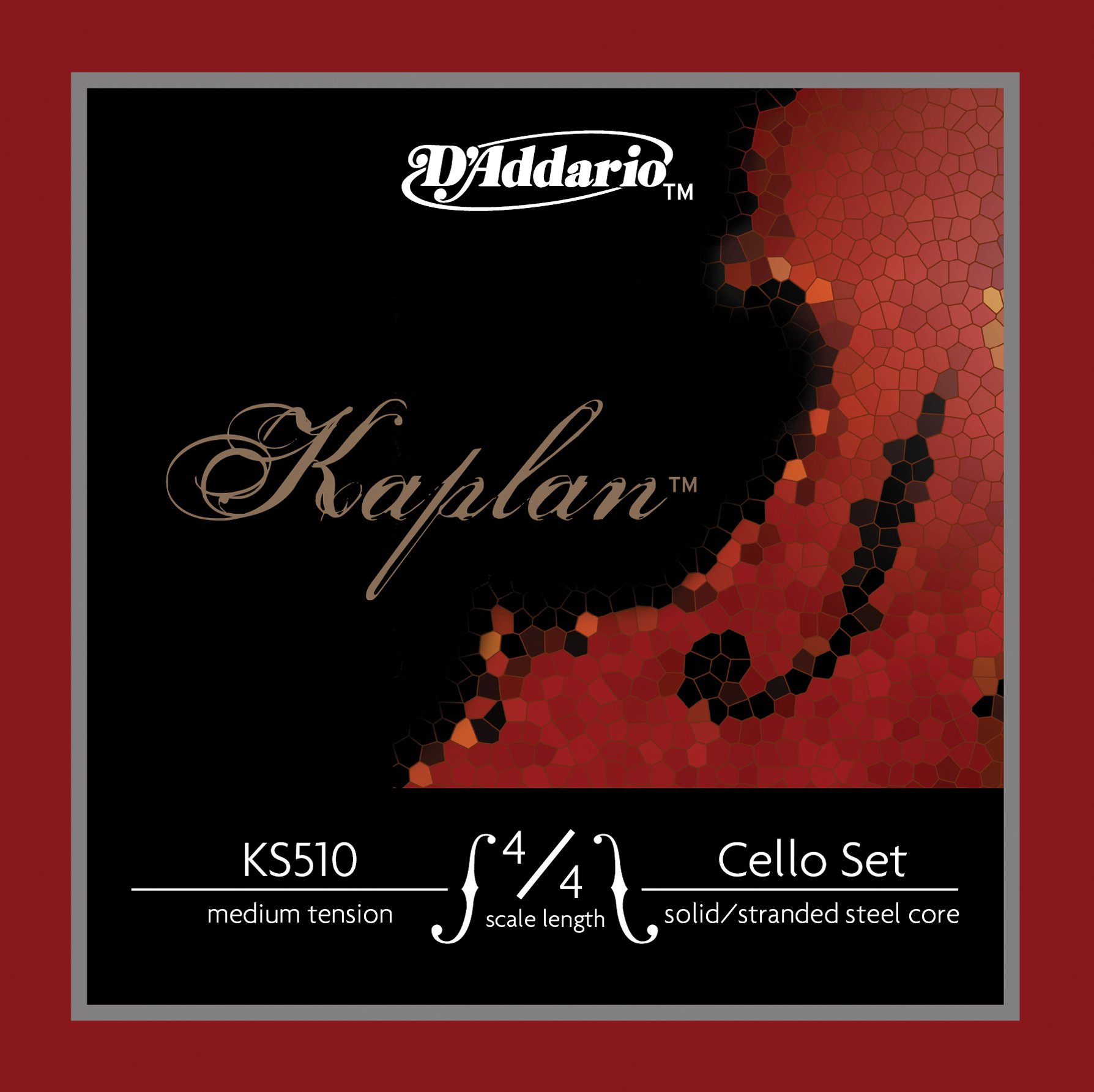 D'Addario KS510-4/4H Kaplan Cello Strings - Full Set - KS510 4/4H - Cello Strings - 4/4 Scale, Heavy Tension
