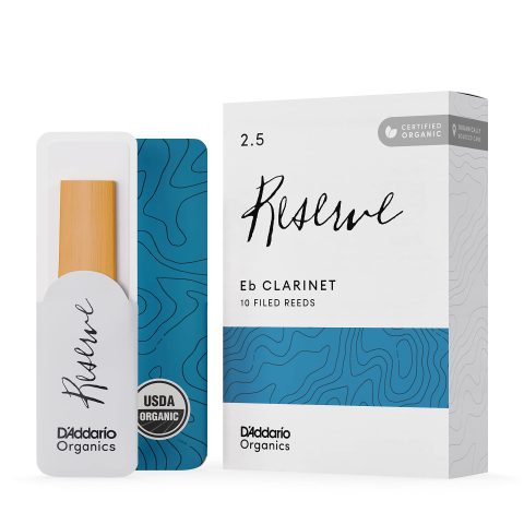 D'Addario ODBR1025 Organic Reserve Eb Clarinet Reeds - Reeds for Clarinet - Individually Sealed - 2.5 Strength, 10 Pack