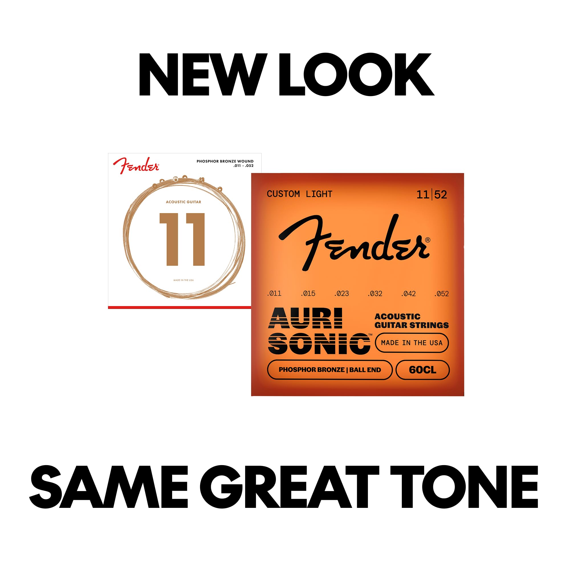Fender Phosphor Bronze Acoustic Guitar Strings - .11-.052 - Image 4