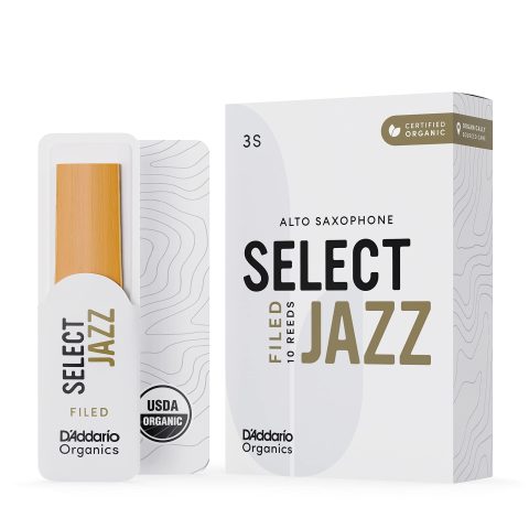 D'Addario ORSF10ASX3S Organic Select Jazz Filed Alto Sax Reeds 3 Soft, 10-Pack