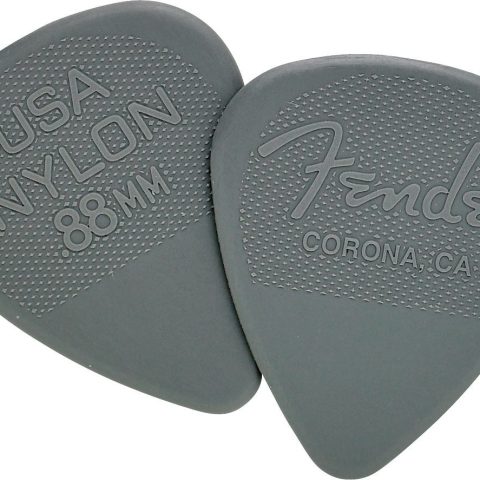 Fender 0986351850 Nylon Guitar Picks 351 Shape, Dark Gray, Extra Heavy Thickness, No-Slip Grip, American-Made, Durable, 12 Pack