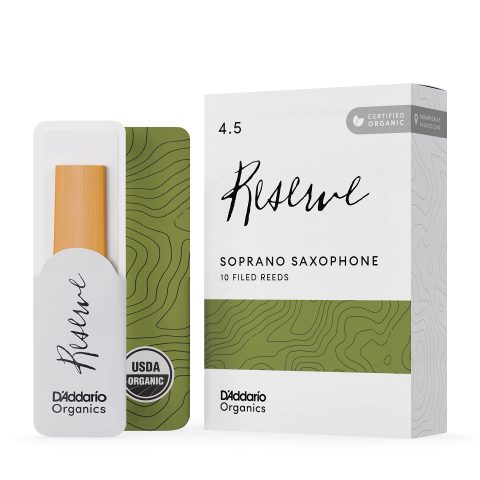 D'Addario ODIR1045 Organic Reserve Soprano Saxophone Reeds - Sax Reeds - Individually Sealed - 4.5 Strength, 10 Pack