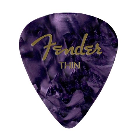 Fender 0980351776 Premium Celluloid Guitar Picks 351 Shape, Purple Moto, Thin, 12-Pack