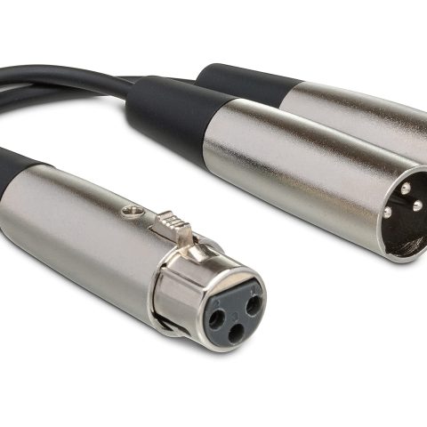 Hosa YXM-121 Y Cable, XLR3F to Dual XLR3M, 6 Inches