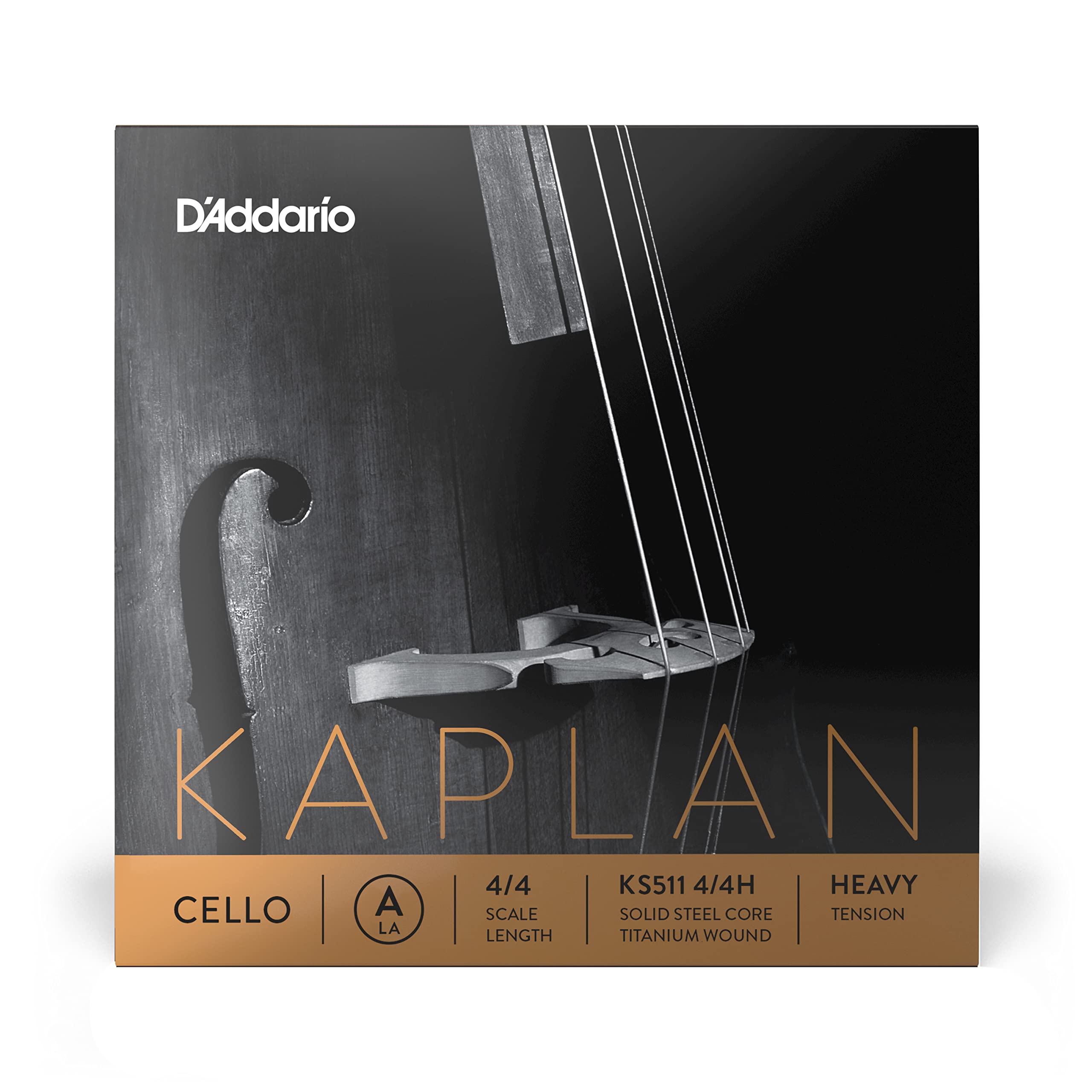 D'Addario KS511 4/4H Kaplan Cello String - Single A String - - Cello Strings - 4/4 Scale, Heavy Tension