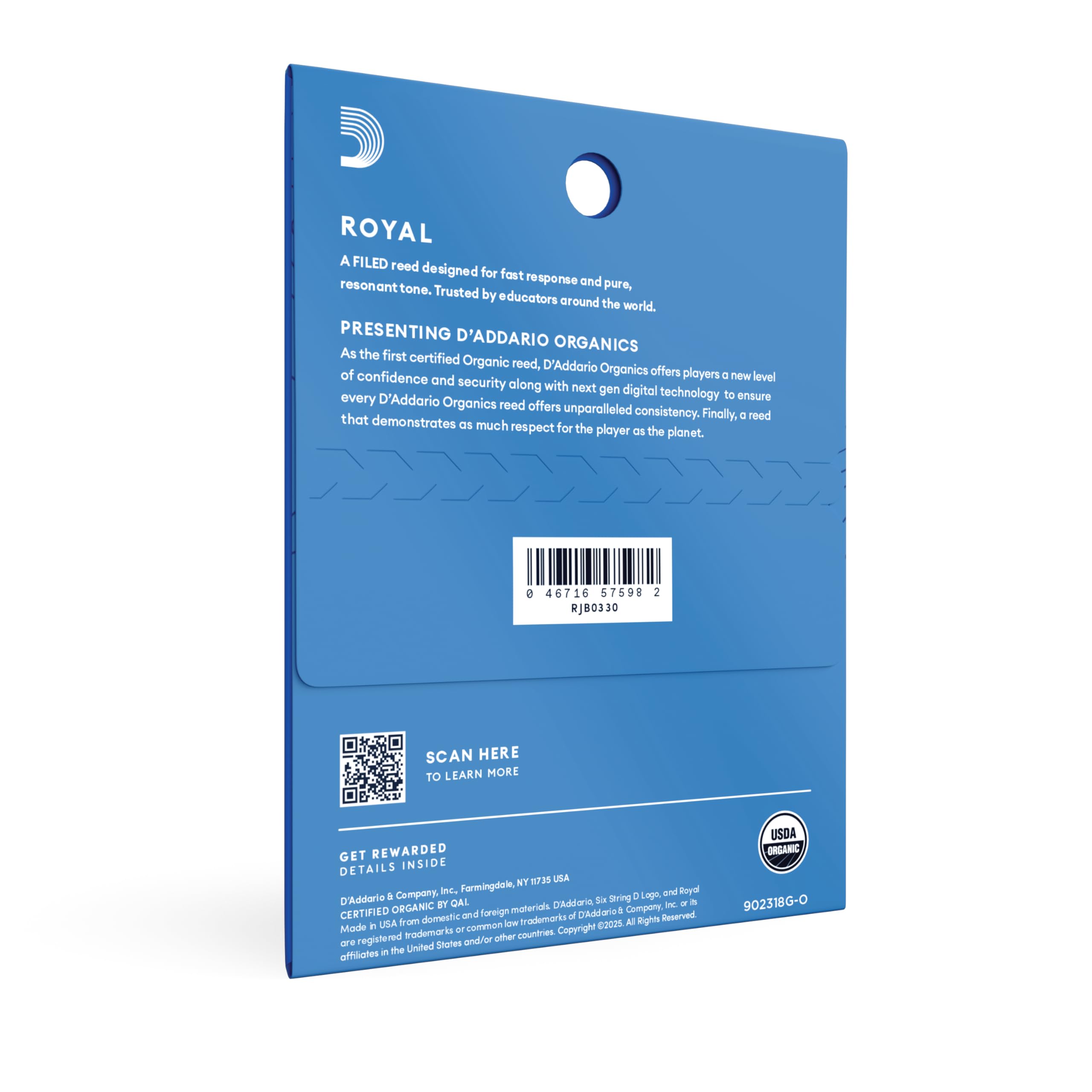 D'Addario RJB0330 Organics Royal Alto Saxophone Reeds Strength 1.5, 3-Pack - Image 2