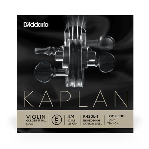 D'Addario K420L-1 Kaplan Golden Spiral Solo Violin String - Single E String - - Violin Strings - 4/4 Scale, Light Tension, Loop End