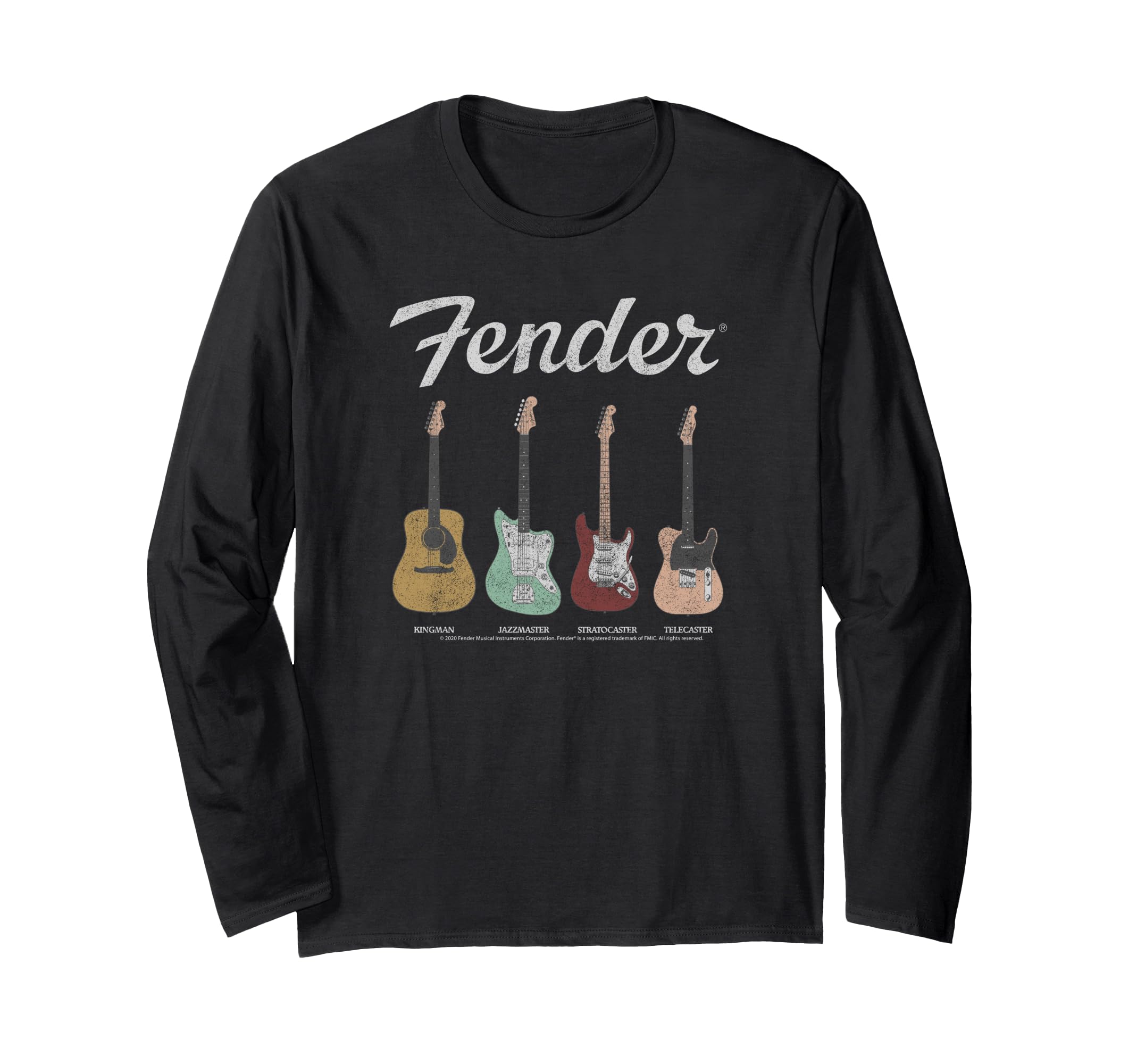 Fender J4DN2QDQ3H2 Vintage Guitar Lineup Long Sleeve T-Shirt