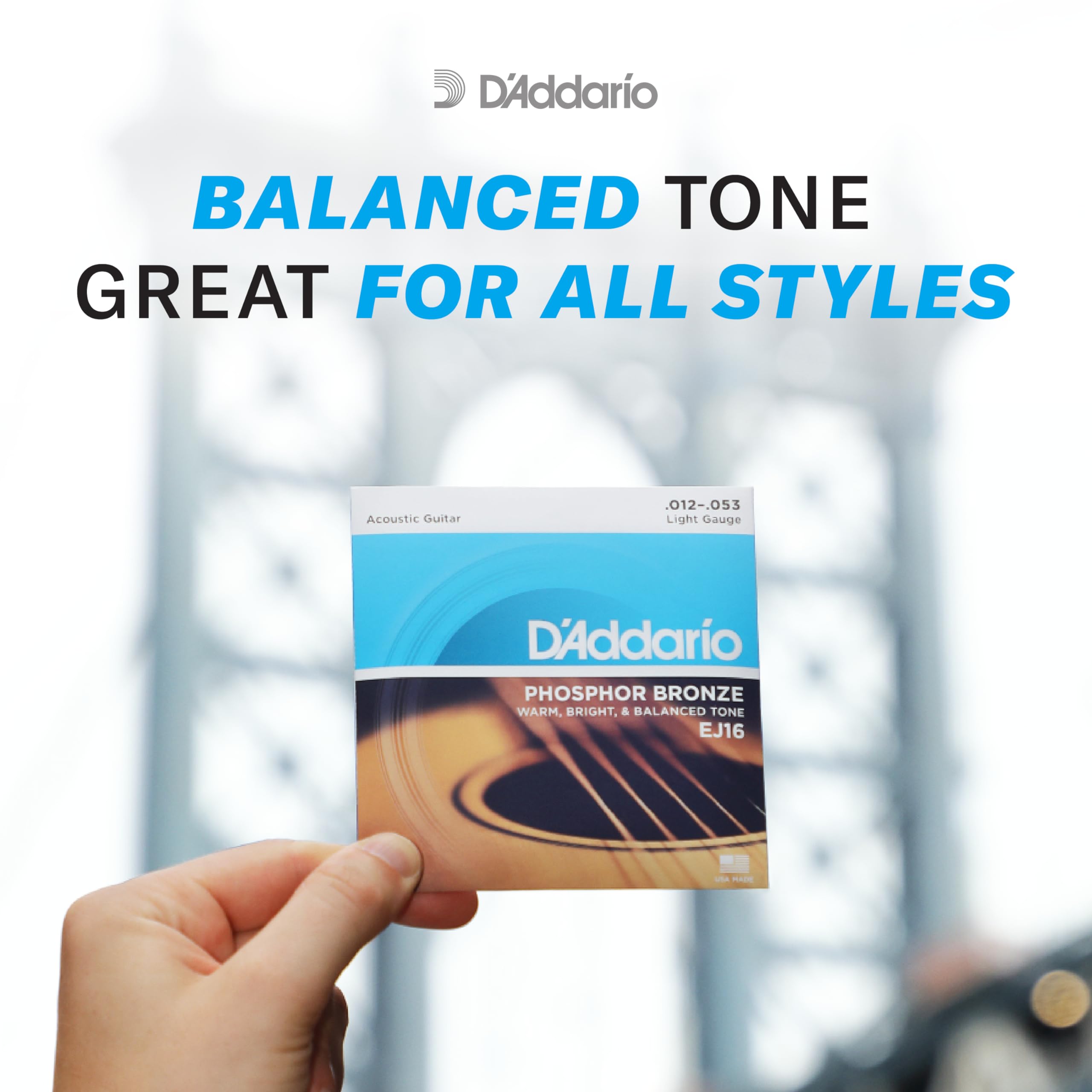 D'Addario Phosphor Bronze Acoustic Guitar Strings - Image 3