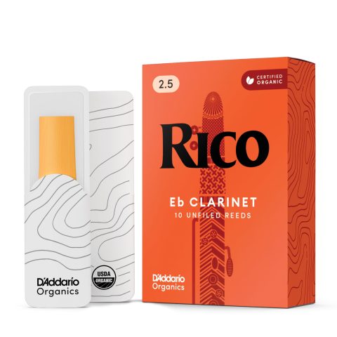 D'Addario RBA1025 Rico Organic Eb Clarinet Reeds, Strength 2.5, Pack of 10