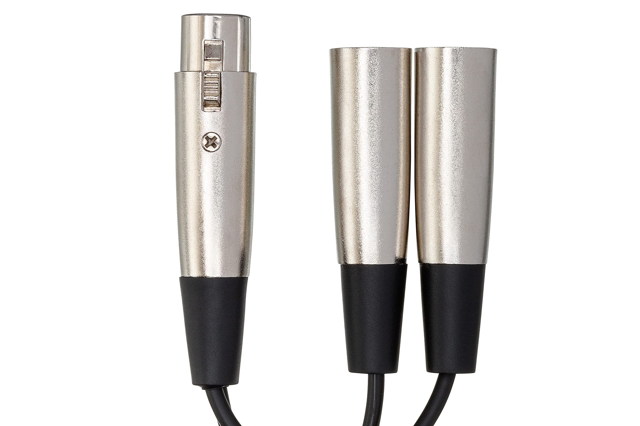 Hosa YXM-121 Y Cable, XLR3F to Dual XLR3M, 6 Inches - Image 3