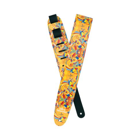 D'Addario 25BYS02 Beatles Guitar Strap - Beatles Guitar Accessories - Vinyl - Yellow Submarine, Primrose Prairie
