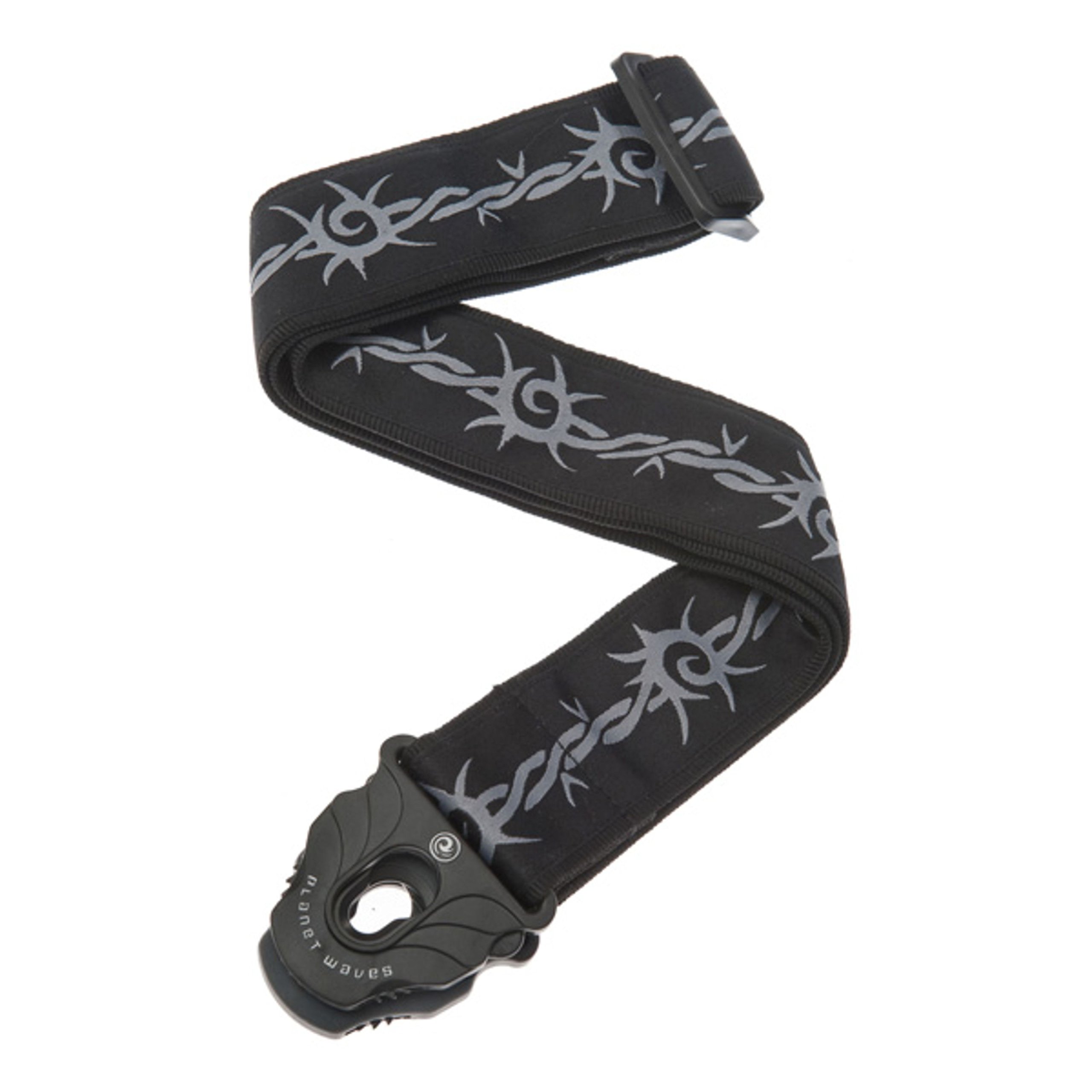 D'Addario 50PLA04 Accessories Locking Guitar Strap - Guitar Accessories - Electric Guitar Strap, Acoustic Guitar Strap, Acoustic Electric Guitar Strap & Bass Guitar Strap - Barbed Wire