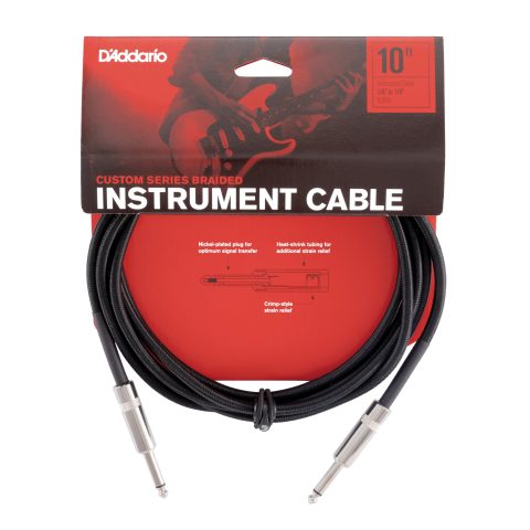 D'Addario PW-BG-10BK Instrument Cable - 10 Feet