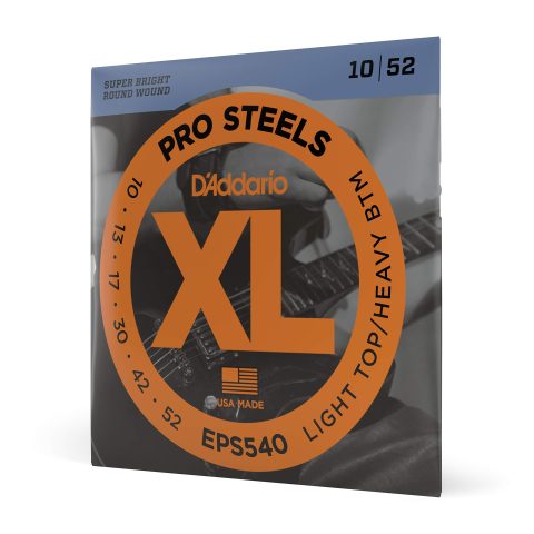 D'Addario Round Wound Light Gauge Electric Guitar Strings - 10-52