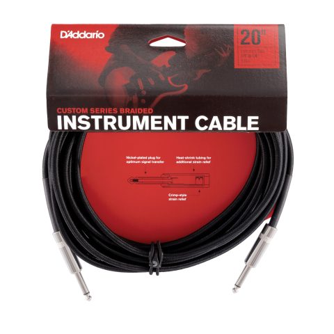 D'Addario PW-BG-20BK Instrument Cable - 20 Feet