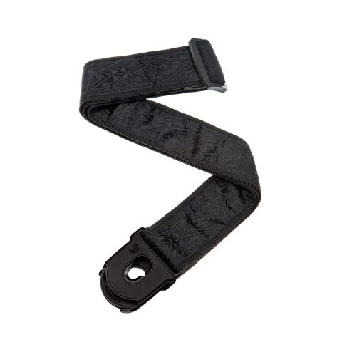 D'Addario 50PLB01 Planet Waves Planet Lock Guitar Strap - Black Satin