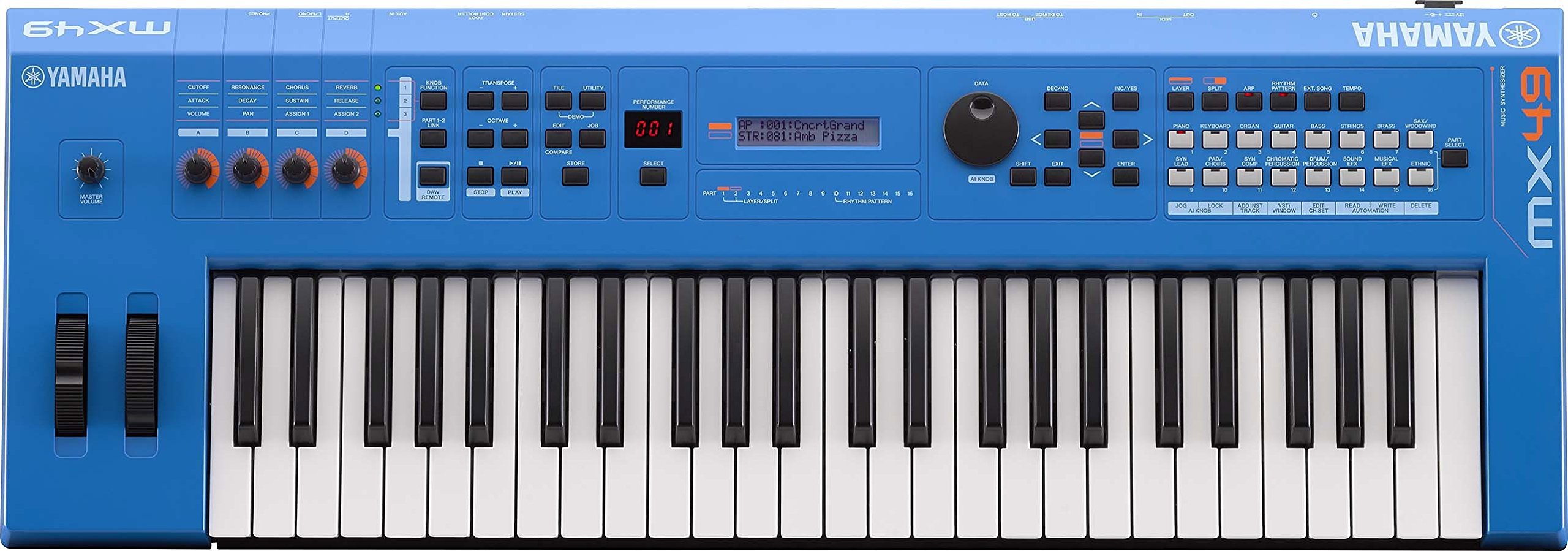 Yamaha MX49BU MX49 Music Production Synthesizer, Blue
