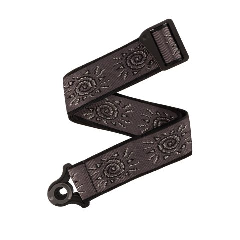 D'Addario 50BALPW03 Auto Lock Guitar Strap - Acoustic & Electric Guitar Accessories - Easy to Use Auto Locking Guitar Straps - Uses Existing Guitar Strap Buttons - Vintage Planet Waves Sun, Silver