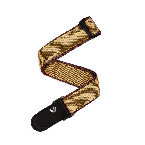 D'Addario 50B06 Guitar Strap, Woven, Tweed, 50mm (), Leather Ends, Adjustable from 35' to 59.5'