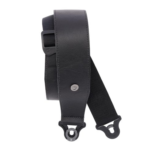 D'Addario 25BAL00 Planet Waves Auto Lock Leather Guitar Strap 2.5" Black