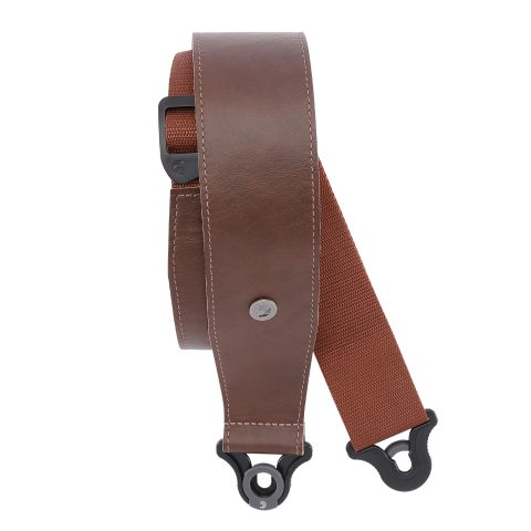 D'Addario 25BAL02 Auto Lock Leather Guitar Strap 2.5" Brown