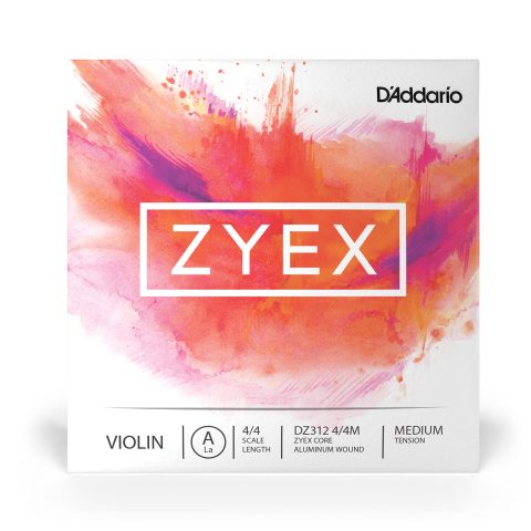 D'Addario DZ312 4/4M Zyex Violin Single A String, 4/4 Scale, Medium Tension