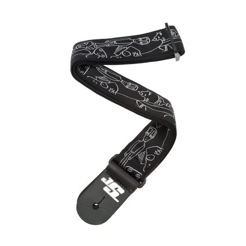D'Addario 50JS05 50MM Js Strap, Silver Sketches ()