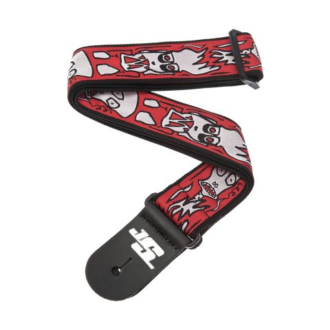D'Addario 50JS02 Guitar Strap, Joe Satriani 'Up in Flames' Design, 50mm Wide Tubular Nylon, Adjustable from 35' to 59.5', Guitar Accessories