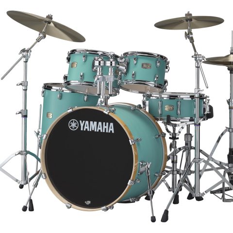 Yamaha SBP2F50MSG Stage Custom Birch 5pc Drum Shell Pack With a 22" Kick Drum and 14? Snare Drum in Matte Surf Green For Students and Working Drummers ()