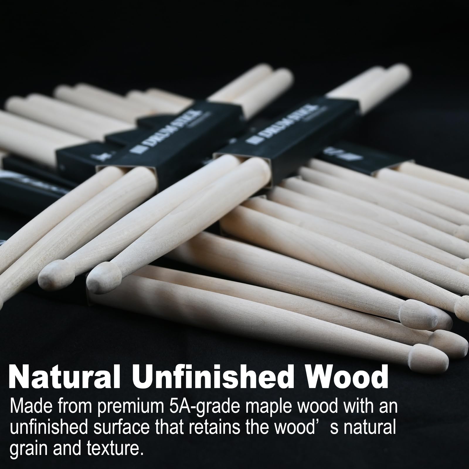 Voxlumia 12 Pairs 5A Drumsticks, Ash Wood Clear Lacquer Finish Drum Sticks