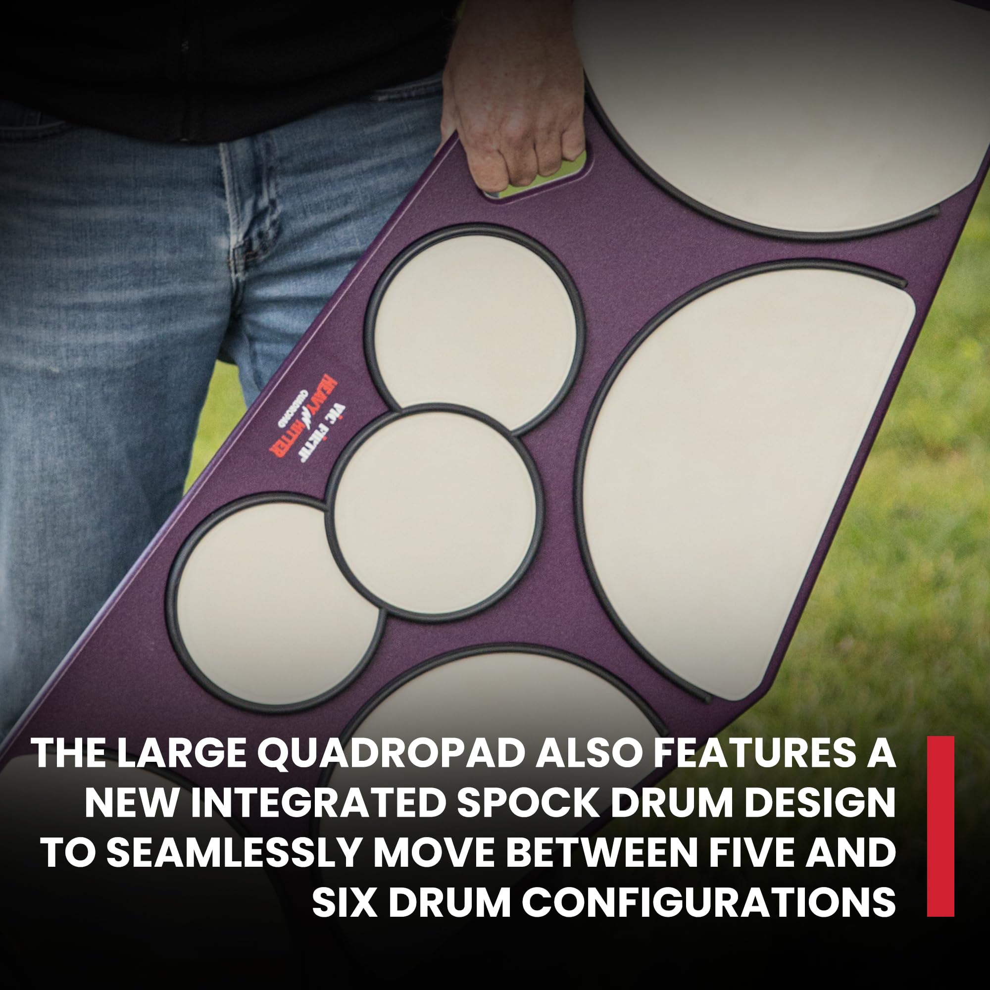 Vic Firth HHPQLR Heavy Hitter Quadropad Practice Pad with Rims – Large