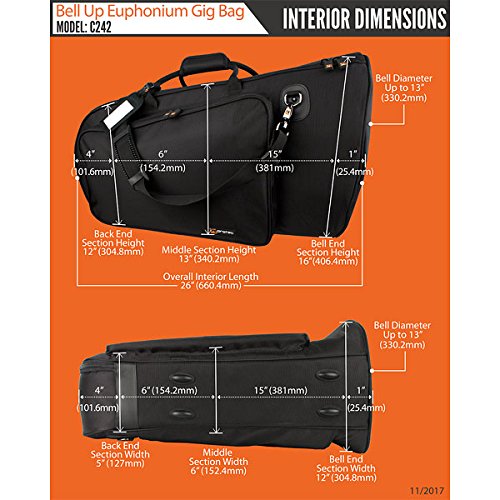 Protec Bell Up Euphonium Gig Bag, Gold Series, Model C242
