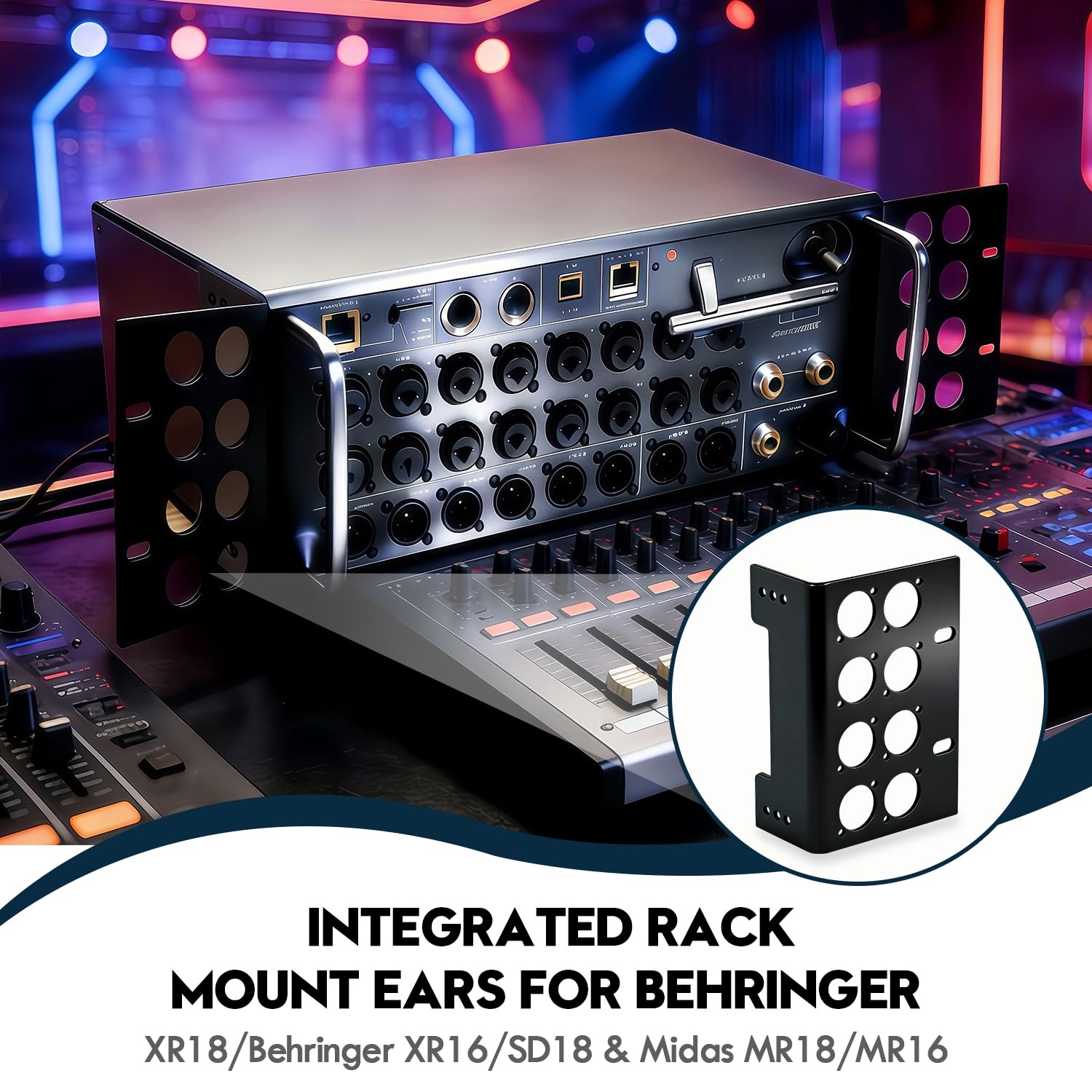 Stainless Steel Rack Mount Ears for Behringer XR18/XR16& Midas MR18/MR16