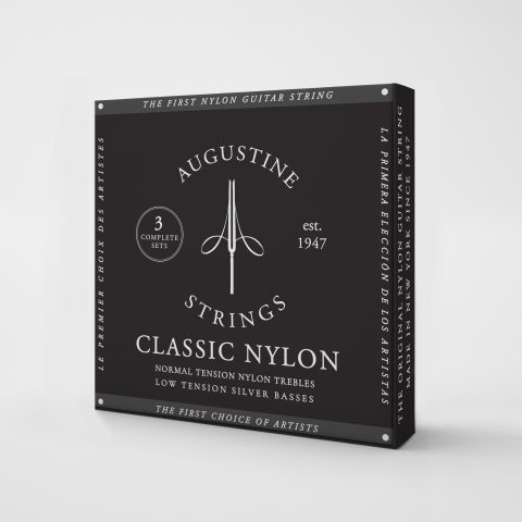 Augustine Strings Classic Black – Low Tension Classical Guitar Strings – The Original Nylon String – 3 Sets