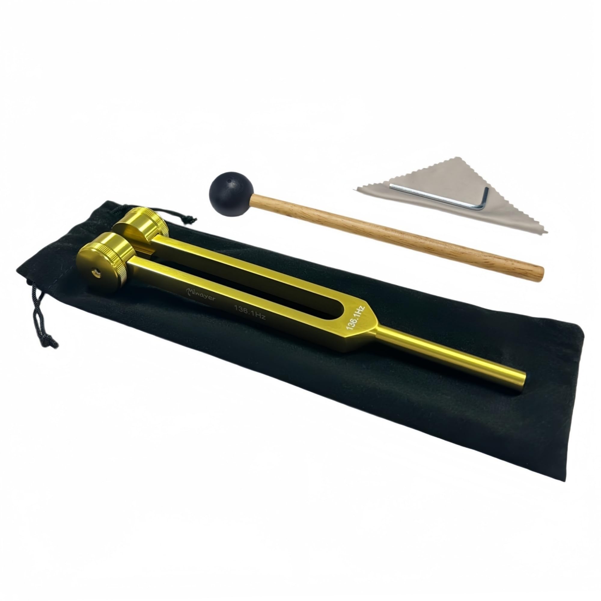 Miwayer Professional OM 136.1Hz Tuning Forks Golden for Healing, Medical, and Music – Multi-Frequency Tuning Fork Kit for Sound Therapy, Meditation, Chakra Balancing