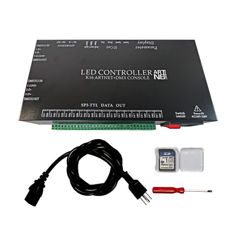 CANRIA K16 ARTNET+DMX CONSOLE LED CONTROLLER, Professional Lighting Control, Suitable for SPI TTL, Online Offline, Addressable Programmable, Perfect for Concerts, DJ Performances, Weddings, Event, etc