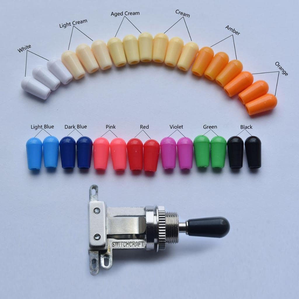 Dopro 10-Pack American #8-32 Thread 3 Way Toggle Switch Cap Switch Tip Knob for USA Les Paul Pickup Selector Switch/Switchcraft Switch Violet
